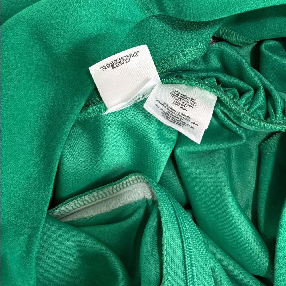 Anne Klein NWT Asymmetric Ruched Midi Dress in Green Sprig - Picture 5 of 5